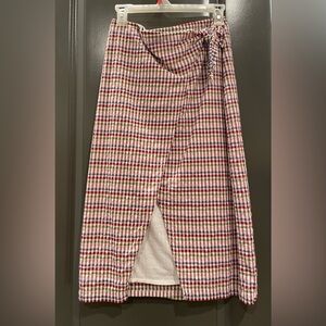 Madewell Midi Skirt with Classic Plaid